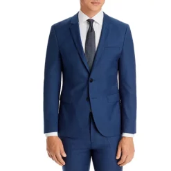 Budget 🧨 HUGO Arti Blue Sharkskin Extra Slim Fit Suit Jacket Dark Blue 🥰
