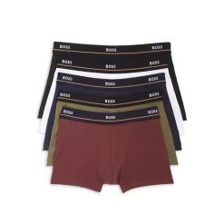 Discount 🛒 BOSS Essential Stretch Cotton Boxer Trunks, Pack Of 5 Open Miscellaneous ✔️