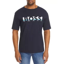 Budget 🔥 BOSS Relaxed Fit Short Sleeve Logo Tee Dark Blue 🛒 -Hugo Boss Shop unnamed file 1063