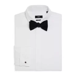 Wholesale 🥰 BOSS Myron Pincord Stripe Sharp Fit Tuxedo 👚 Shirt Ivory 🤩