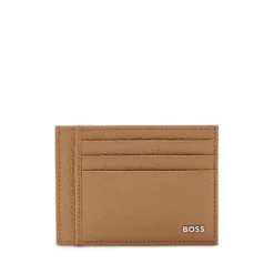 Brand new 😍 BOSS Hugo Boss Crosstown Leather Card Case Medium Beige 🎁
