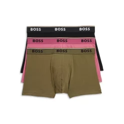 Best Pirce ⌛ BOSS Power Cotton Blend Trunks, Pack Of 3 Black/pink/green 😉