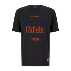 Cheapest 🌟 BOSS New York Knicks T_Basket_4_NBA 10236 Cotton Blend Logo Graphic Tee Black 😀