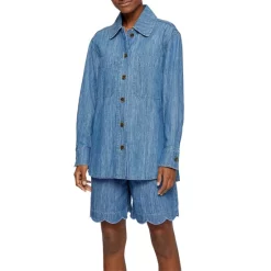 Brand new ⭐ BOSS Scalloped Hem Denim Shorts In Blue 😉 -Hugo Boss Shop unnamed file 1193