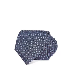 Cheap 🔥 HUGO Geometric Dot Silk Skinny Tie Dark Blue 👏