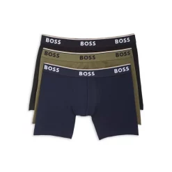 Buy 👍 BOSS Power Stretch Cotton Boxer Briefs, Pack Of 3 Open Miscellaneous ⌛