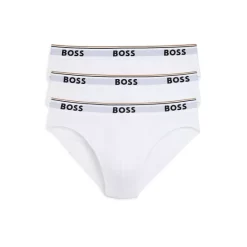 Discount 🤩 BOSS Power Cotton Blend Briefs, Pack Of 3 White 🌟