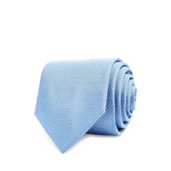 Buy ⌛ HUGO Micro Dot Silk Skinny Tie Light Pastel Blue ⌛