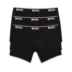 Promo 💯 BOSS Power Cotton Blend Boxer Briefs, Pack Of 3 Black 🎁