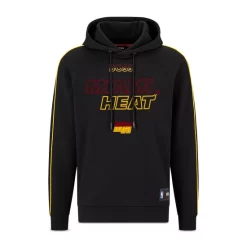Cheap ๐ BOSS Miami Heat WBounce_2_4_NBA 1023 Cotton Blend Flocked Logo Print Regular Fit Hoodie Black ๐งจ