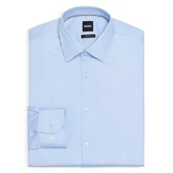 Flash Sale 😀 BOSS Kent Sharp Fit 👗 Dress 👕 Shirt Light Pastel Blue 😉