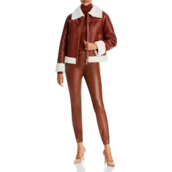 Wholesale ✨ BOSS Shearling Trim Leather Jacket Medium Brown ❤️ -Hugo Boss Shop unnamed file 1480