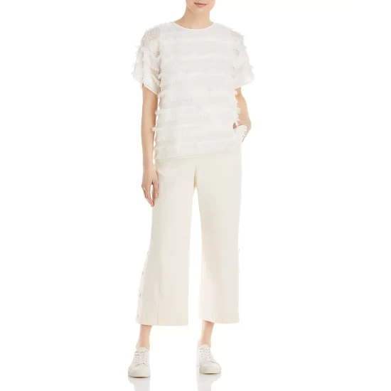 Wholesale ๐ BOSS Tapika Wide Leg Pants White ๐ 5 Wholesale ๐ BOSS Tapika Wide Leg Pants White ๐ - Image 3