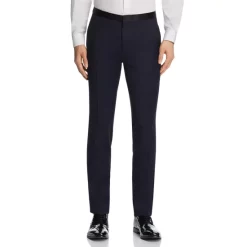 Discount ⭐ HUGO Hetons Slim Fit Tuxedo Pants Navy ✔️