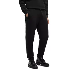 Best Pirce ❤️ HUGO Dumquat 10240221 01 Cotton Tonal Side Stripe Relaxed Fit Sweatpants Black 😀