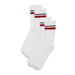 Hot Sale ⌛ BOSS Logo Band Ribbed 🧦 Socks, Pack Of 2 White ✨