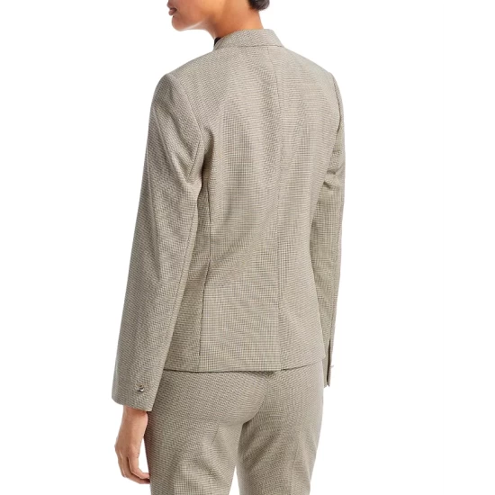 Brand new 👍 BOSS Wool Check Notch Lapel Blazer Beige Houndstooth 🌟 3 Brand new 👍 BOSS Wool Check Notch Lapel Blazer Beige Houndstooth 🌟 - Image 2