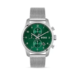Top 10 ⭐ BOSS Hugo Boss Skymaster Chronograph, 44mm Green/silver 🛒