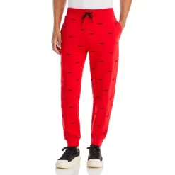 Flash Sale ❤️ HUGO Duritba Relaxed Fit Logo Print Sweatpants Red 🎉