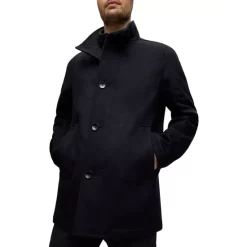Wholesale ⌛ BOSS H-Coxtan-224 1024403 Wool & Cashmere Attached Bib 🧥 Coat Dark Blue 🛒 -Hugo Boss Shop unnamed file 17