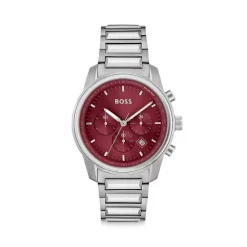 Cheapest 💯 BOSS Hugo Boss Trace Chronograph, 44mm Red/silver ⌛
