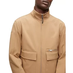 Deals 🛒 BOSS Conte Stand Collar Jacket Medium Beige 😉 -Hugo Boss Shop unnamed file 1742