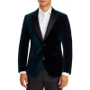 Promo ✔️ BOSS Hutson Velvet Slim Fit Tuxedo Jacket Teal ✔️ -Hugo Boss Shop unnamed file 192