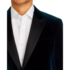 Promo ✔️ BOSS Hutson Velvet Slim Fit Tuxedo Jacket Teal ✔️ -Hugo Boss Shop unnamed file 197