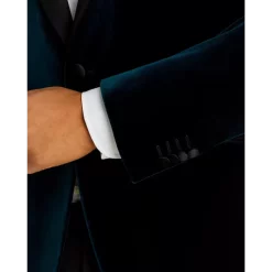 Promo ✔️ BOSS Hutson Velvet Slim Fit Tuxedo Jacket Teal ✔️ -Hugo Boss Shop unnamed file 198