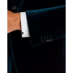 Promo ✔️ BOSS Hutson Velvet Slim Fit Tuxedo Jacket Teal ✔️ -Hugo Boss Shop unnamed file 199