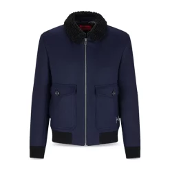 Cheapest 🔥 HUGO Bavi Aviator Jacket Dark Blue 👏 -Hugo Boss Shop unnamed file 25
