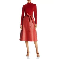 Best deal 👏 BOSS Seresia Leather Midi 👗 Skirt Medium Brown ✔️ -Hugo Boss Shop unnamed file 251