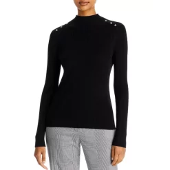 Flash Sale 😀 BOSS Fortney Button Shoulder Sweater Black 👏