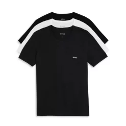 Promo 👍 BOSS Classic Cotton Embroidered Logo Crewneck Tees, Pack Of 3 Open Miscellaneous 😉