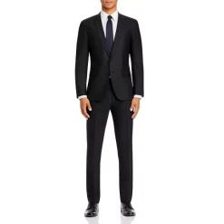 Budget 😍 BOSS Huge/Genius Slim Fit Wool Suit Black 🎁