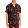 Wholesale 👍 HUGO Ellino Cotton Floral Print Relaxed Fit Button Down Camp 👕 Shirt Dark Brown ⌛ -Hugo Boss Shop unnamed file 306