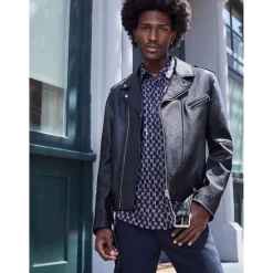 Flash Sale 🧨 HUGO Emero Geometric Print Relaxed Fit 👚 Shirt Dark Gray 🤩 -Hugo Boss Shop unnamed file 340