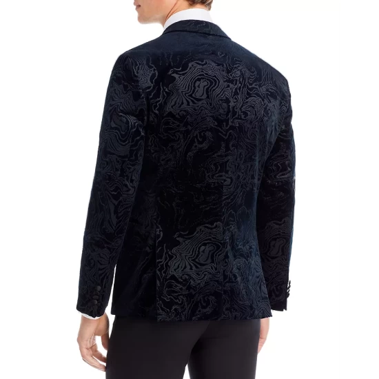 Best Pirce ๐ BOSS Hutson Navy Velvet Swirl Print Slim Fit Dinner Jacket Dark Blue ๐ 4 Best Pirce ๐ BOSS Hutson Navy Velvet Swirl Print Slim Fit Dinner Jacket Dark Blue ๐ - Image 2
