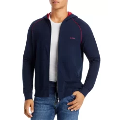 Cheap 🔔 BOSS Mix And Match Cotton Blend Track Jacket Dark Blue 🔥
