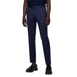 Discount ❤️ BOSS H-Huge Tonal Windowpane Peak Lapel Slim Fit Suit Dark Blue 🤩 -Hugo Boss Shop unnamed file 428