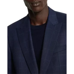 Discount ❤️ BOSS H-Huge Tonal Windowpane Peak Lapel Slim Fit Suit Dark Blue 🤩 -Hugo Boss Shop unnamed file 431