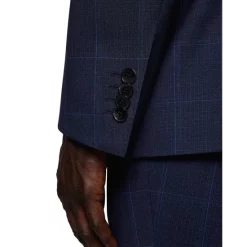 Discount ❤️ BOSS H-Huge Tonal Windowpane Peak Lapel Slim Fit Suit Dark Blue 🤩 -Hugo Boss Shop unnamed file 432