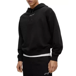 Best Sale ✔️ HUGO Dalegre Script Logo Hoodie Black ⌛