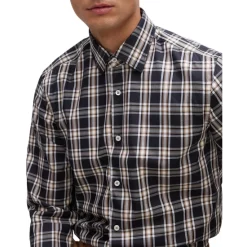 New 💯 BOSS Hal Kent Check Regular Fit Button Down 👚 Shirt Medium Beige 💯 -Hugo Boss Shop unnamed file 456