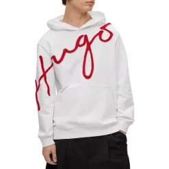 Best Pirce ✔️ HUGO Dokapi Logo Hoodie White 👏