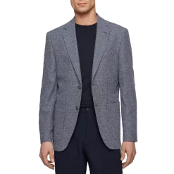 Promo π BOSS Janson Micro Boucle Regular Fit Sport π§₯ Coat Blue π