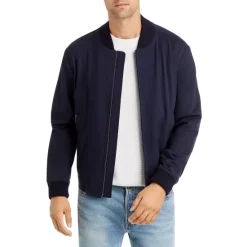 Coupon 💯 BOSS Performance Jersey Slim Fit Bomber Jacket" Navy 😍
