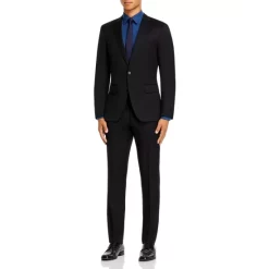 Cheapest 🌟 BOSS Huge/Genius Wool Twill Slim Fit Suit Black 🔔