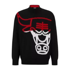 Buy ๐ BOSS Relaxed Fit Chicago Bulls ๐ Basketball Sweater Black ๐ฅฐ