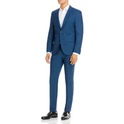 Flash Sale โจ HUGO Arti & Hesten Petrol Blue Textured Extra Slim Fit Suit Separates Turquoise/aqua ๐